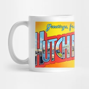 Greetings from Hutchinson, Kansas - Vintage Large Letter Postcard Mug